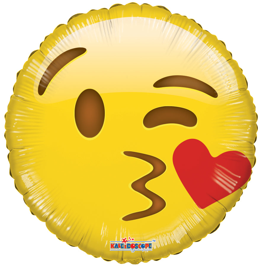 18" Smiley Kiss Balloon Emoji