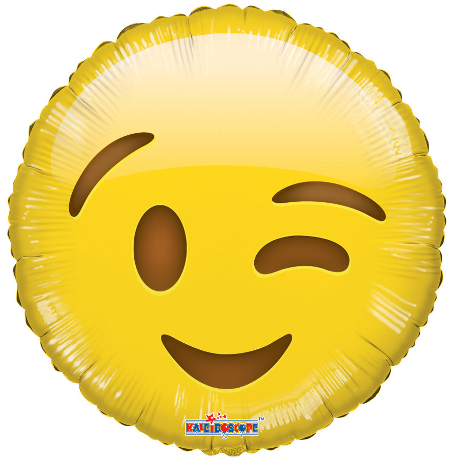 9" Airfill Only Emoji Wink Balloon