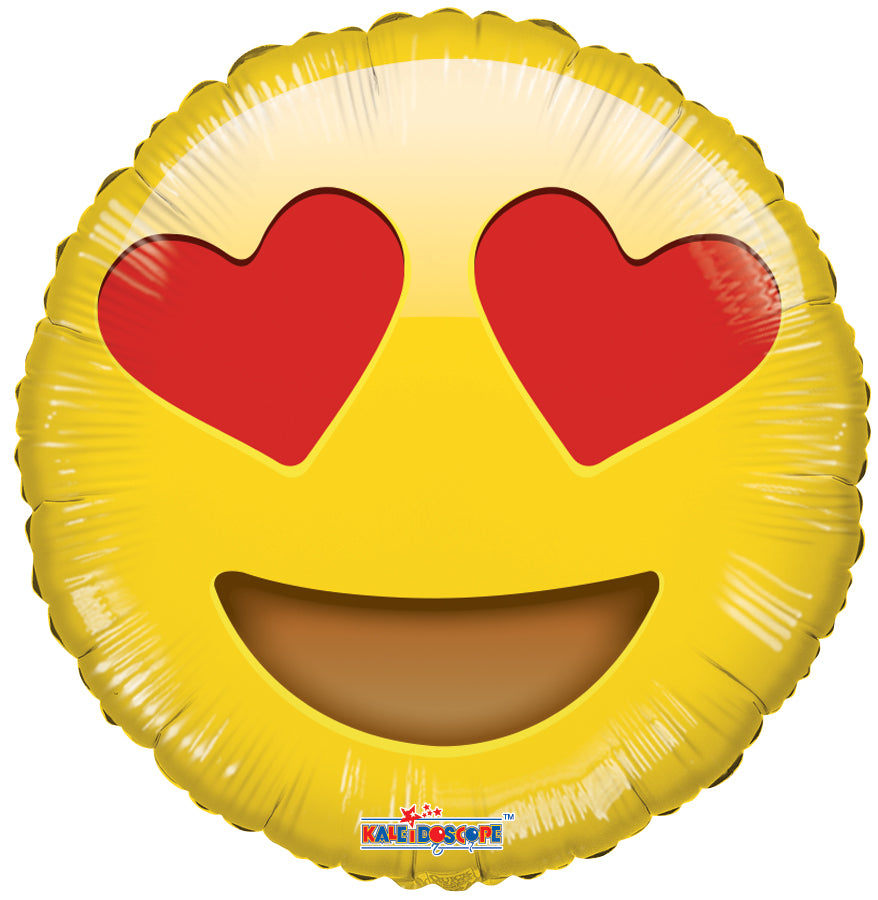 18" Smiley In Love Balloon Emoji