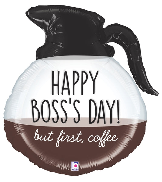 26" Clear Shape Boss's Day Coffee Pot Balloon