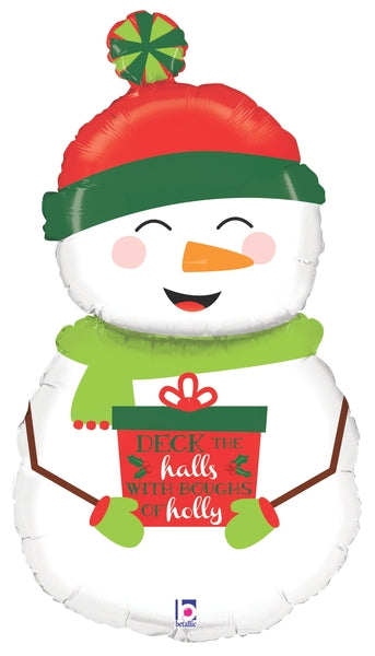 40" Foil Shape Holiday Snowman Balloon