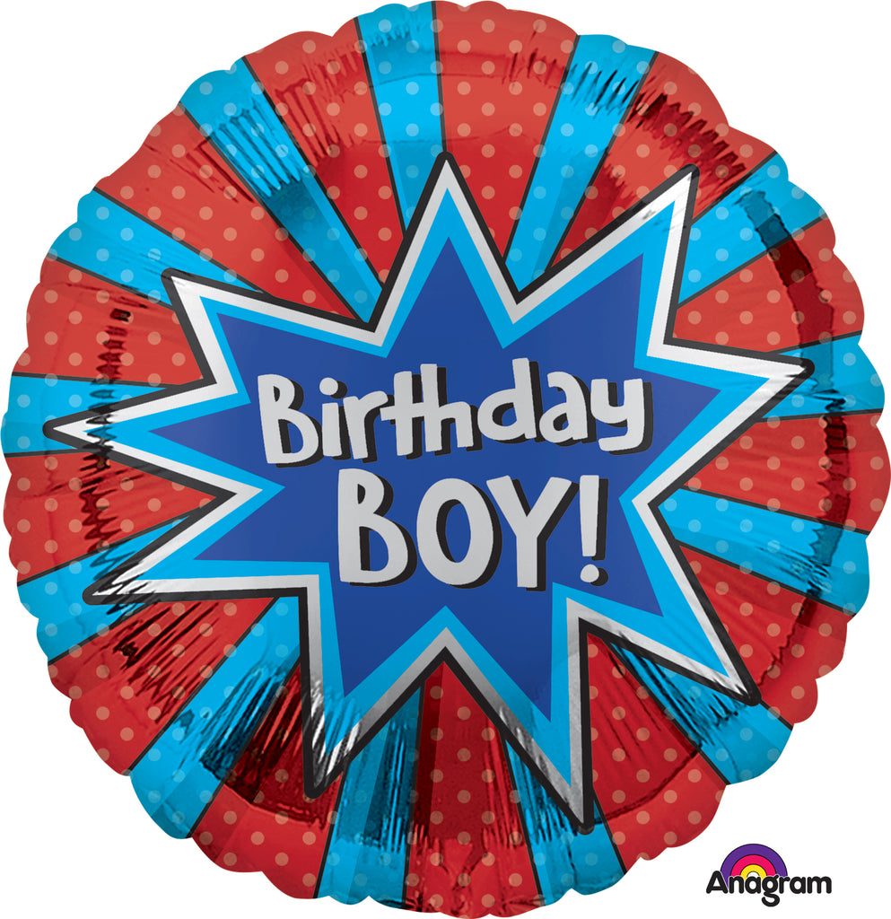 18" Birthday Boy Burst Balloon