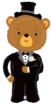 49" Foil Shape Linky Groom Bear Balloon