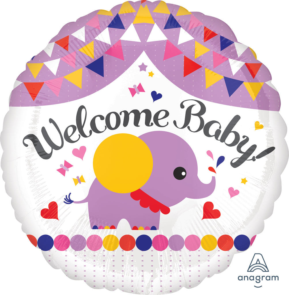 18" Welcome Baby Streamers Balloon