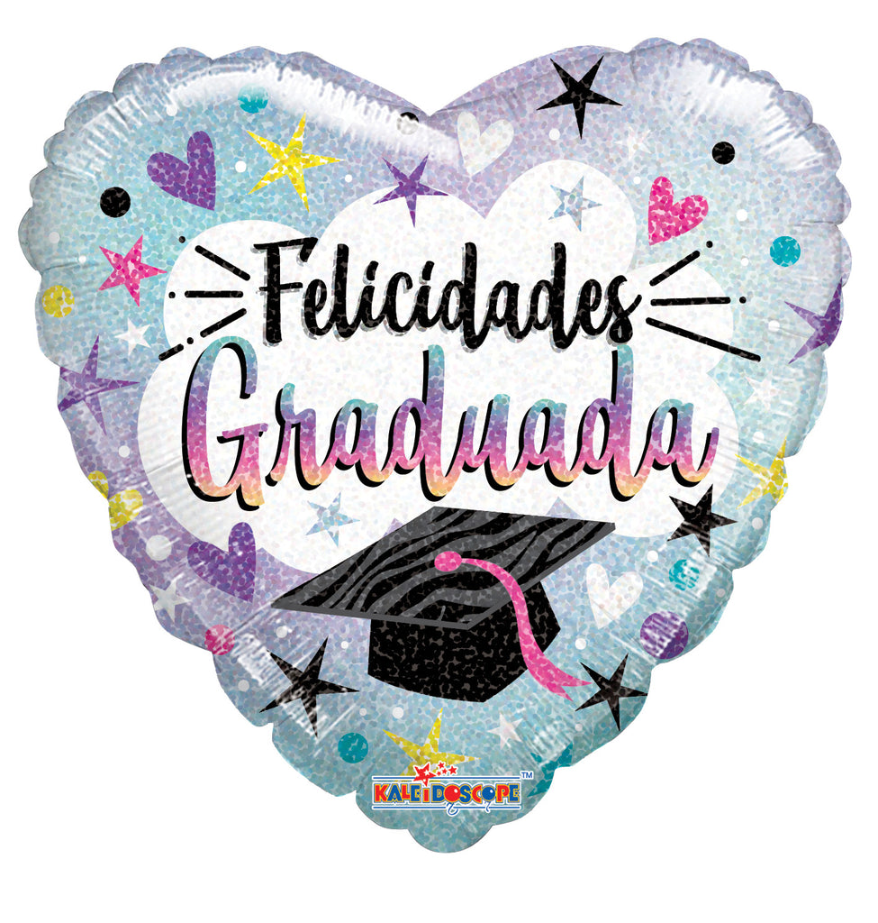 18" Felicidades Graduada Gradient Foil Balloon (Spanish)