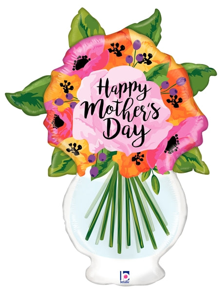 37" Clear Shape Mother's Day Vase Foil Balloon