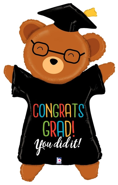 47" Shape Congrats Grad Bear Foil Balloon