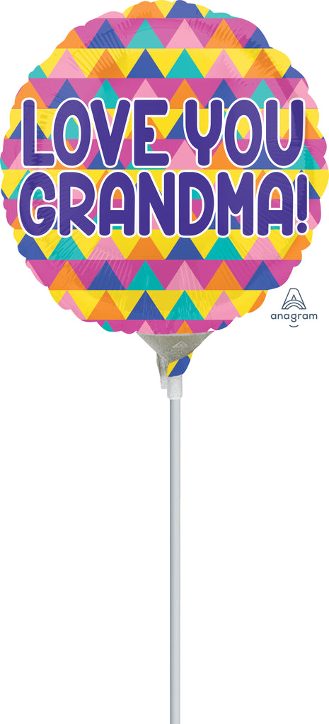 9" Airfill Only Grandma Triangle Pattern Balloon