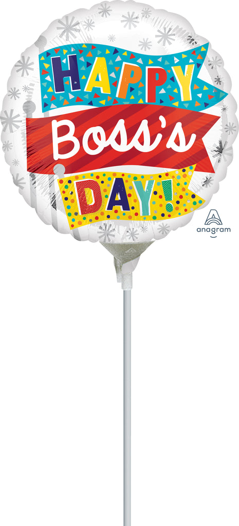 9" Airfill Only Boss's Day Flags Balloon