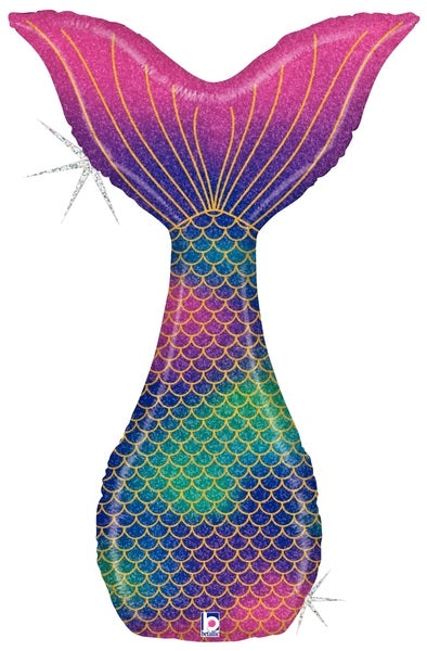 46" Holographic Glitter Mermaid Tail Foil Balloon