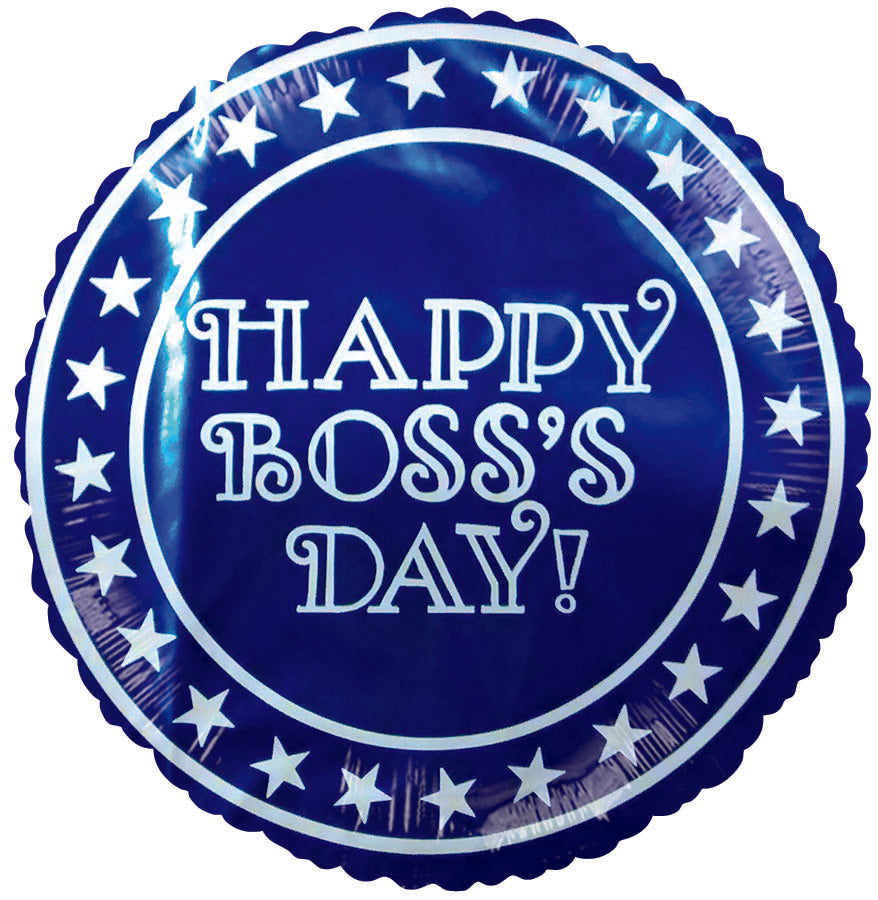 4" Airfill Only Happy Boss's Day Star Border Balloon