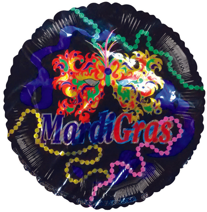 9" Airfill Only Mardi Grass Mask Balloon