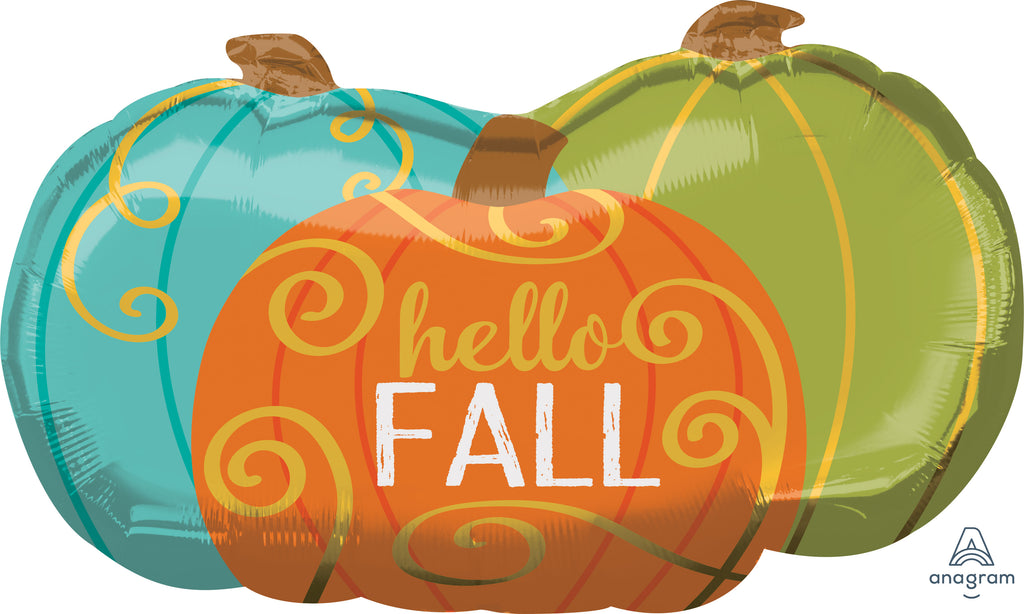 29" Jumbo Hello Fall Pumpkins Balloon