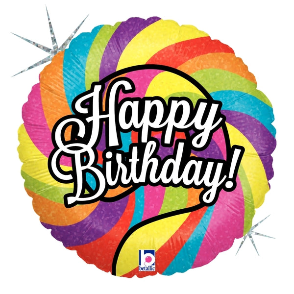 18" Holographic Balloon Lollipop Birthday