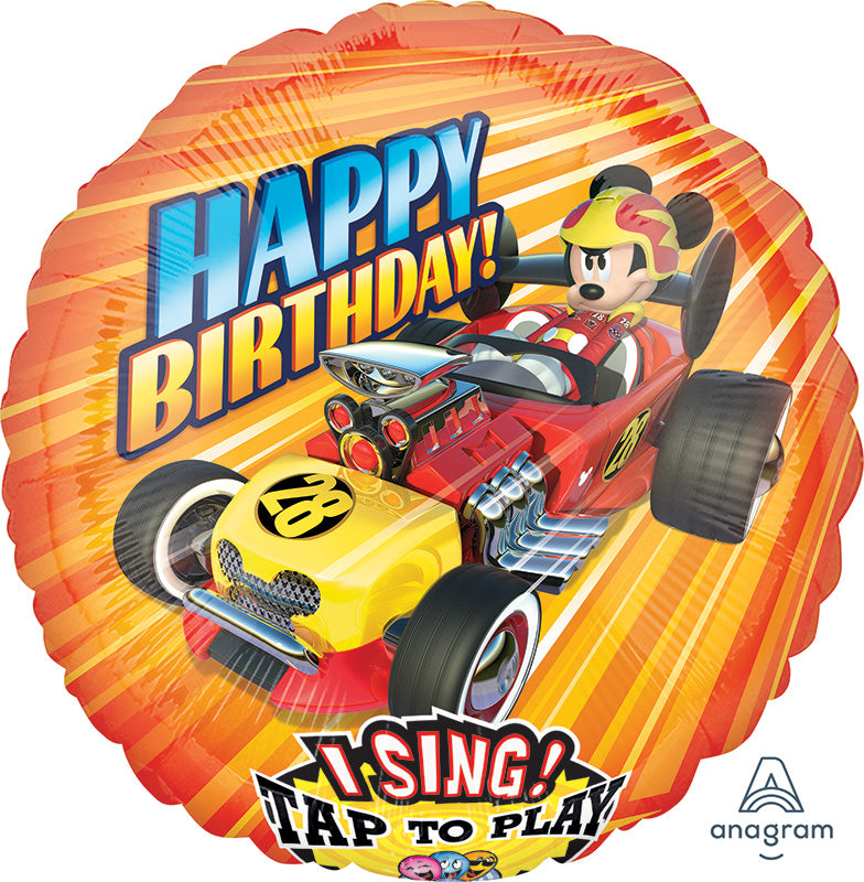 28" Mickey Roadster Racers Sing-A-Tune Foil Balloon