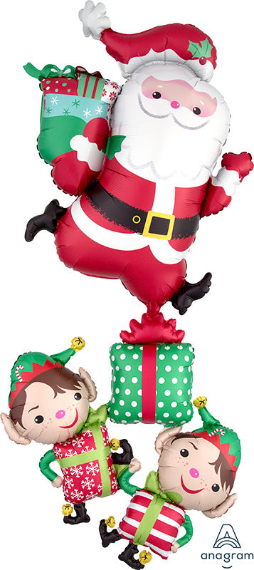 63" Jumbo Multi Christmas Characters Stacker Foil Balloon