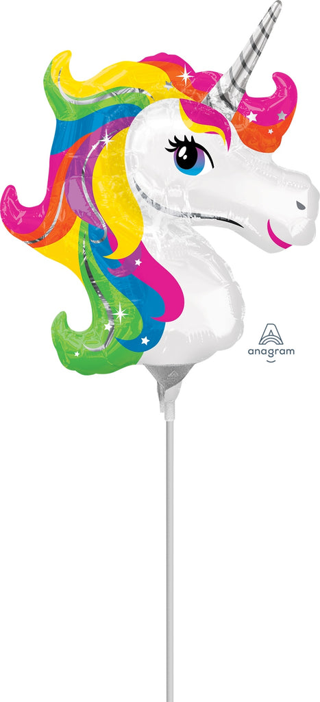 Airfill Only Mini Shape Unicorn Rainbow Balloon