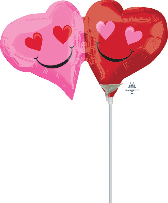 Airfill Only Mini Shape Emoticon Hearts Balloon