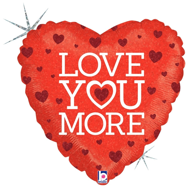 18" Holographic Balloon Packaged Love You More