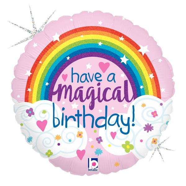 18" Holographic Magical Rainbow Birthday Foil Balloon