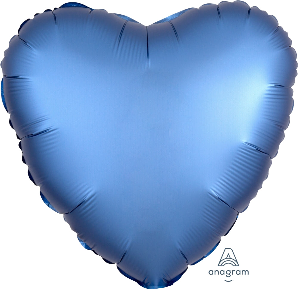 18" Satin Luxe Azure Heart Foil Balloon