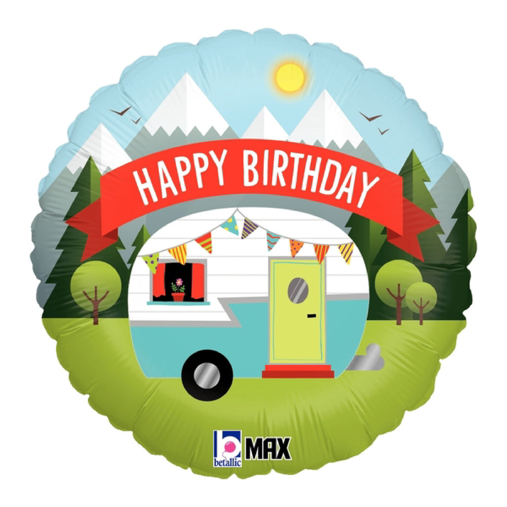 18" MAX Float Happy Birthday Camper Balloon