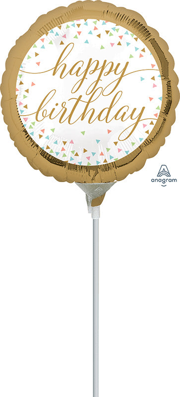 9" Pastel Confetti Airfill Only Foil Balloon