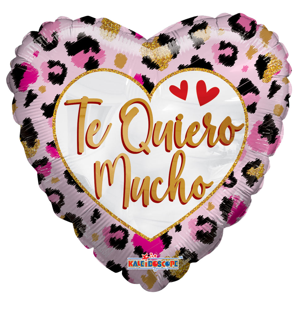 18" Te Quiero Mucho Animal Print Foil Balloon (Spanish)