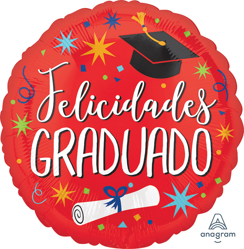 18" Felicidades Graduado Celebration Foil Balloon (Spanish)