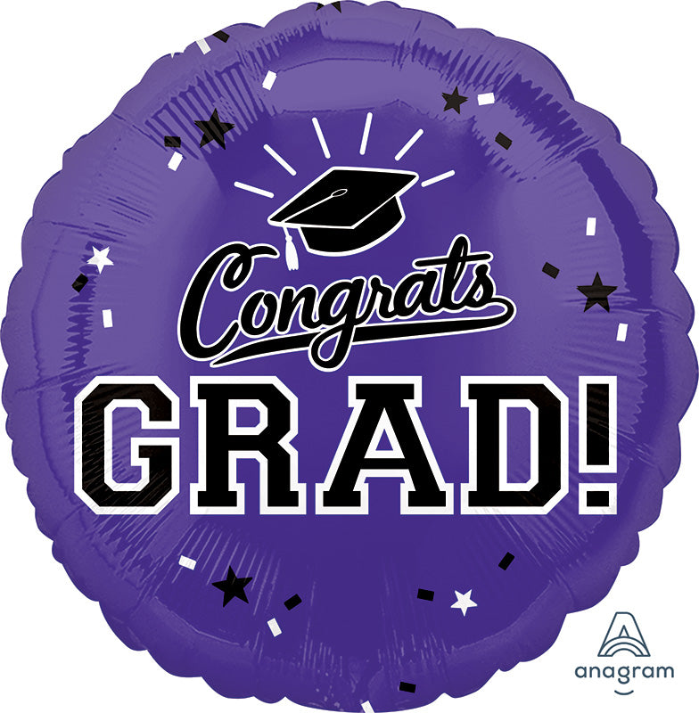 18" School Colors Pride - Purple Foil Balloon