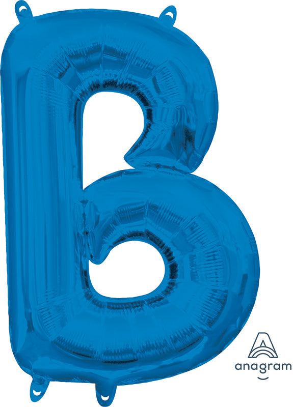 16" Airfill Only Anagram Brand Letter "B" Blue Foil Balloon