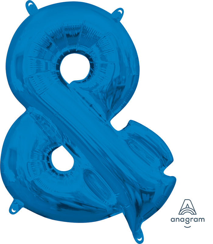 16" Airfill Only Symbol " & " Blue Foil Balloon