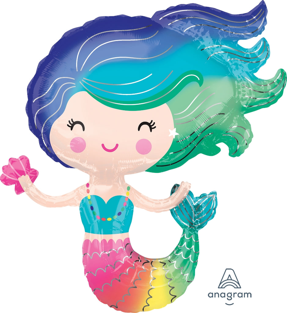 30" Colorful Mermaid Foil Balloon
