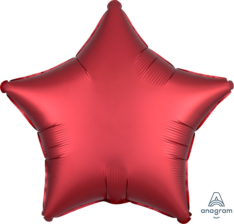18" Packaged Satin Luxe Sangria Star Foil Balloon