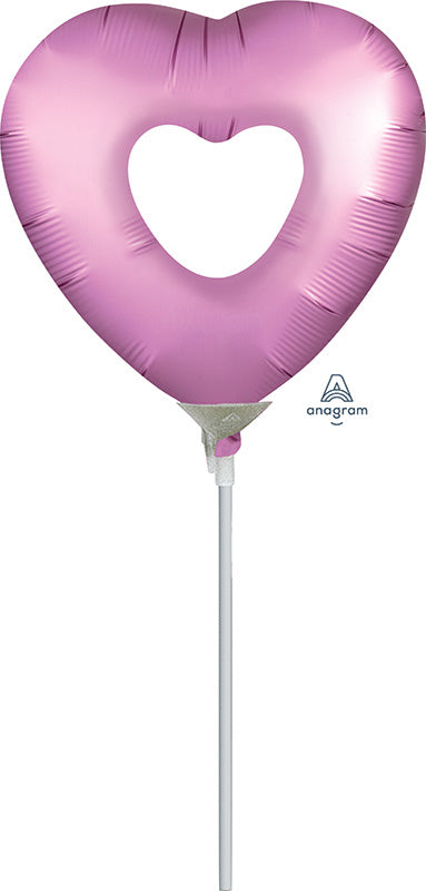 Airfill Only Mini Shape Flamingo Open Heart Foil Balloon