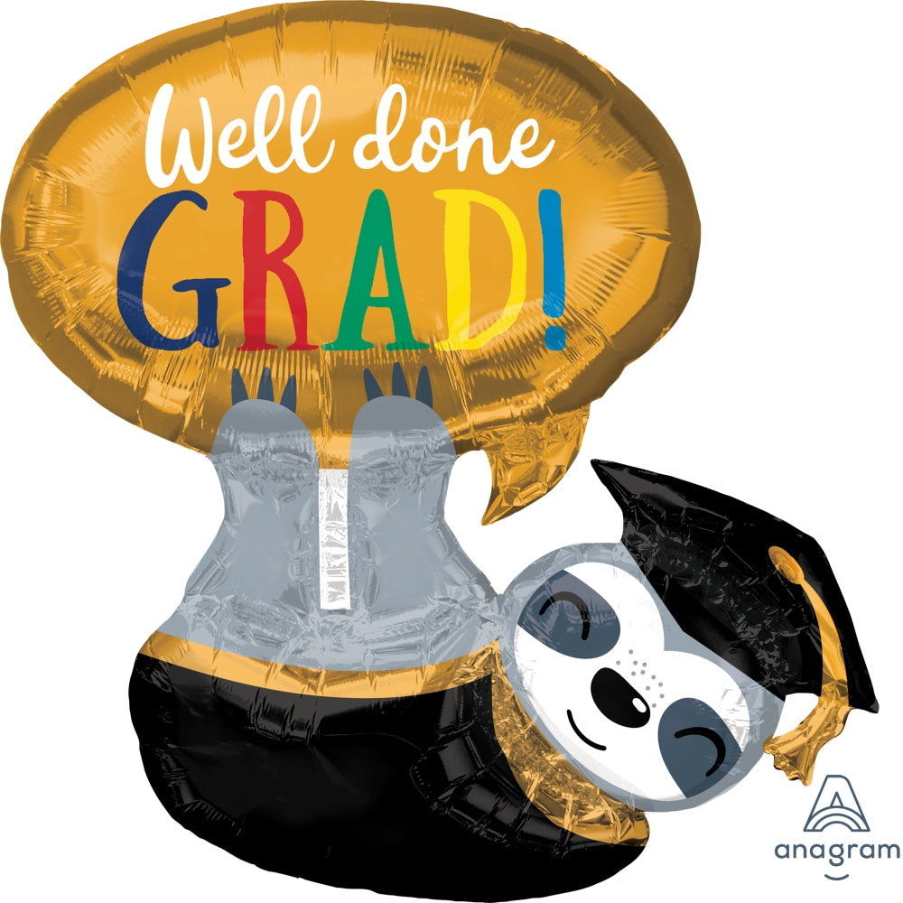 28" Grad Sloth Foil Balloon