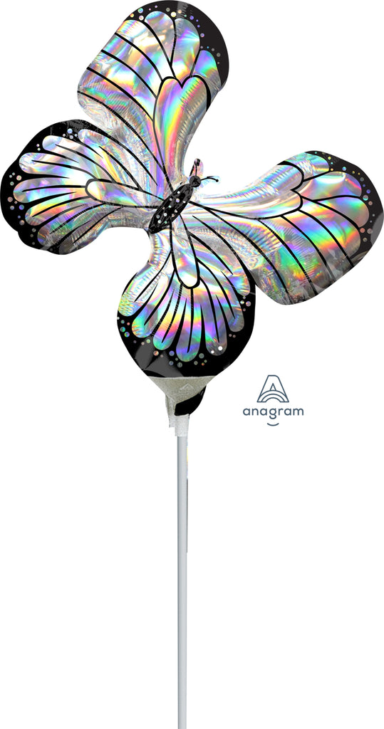 Airfill Only Mini Shape Iridescent Butterfly Foil Balloon