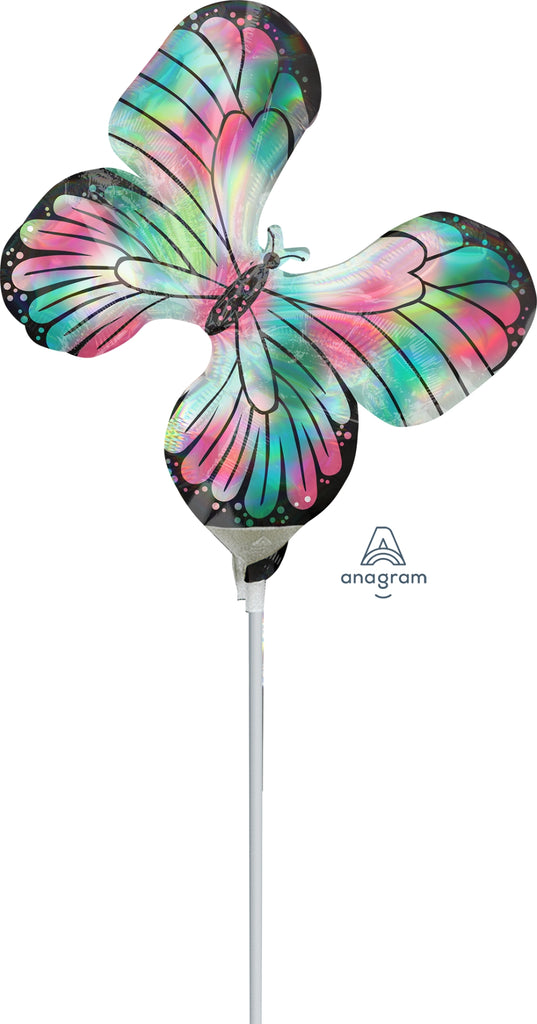 Airfill Only Mini Shape Iridescent Butterfly Foil Balloon