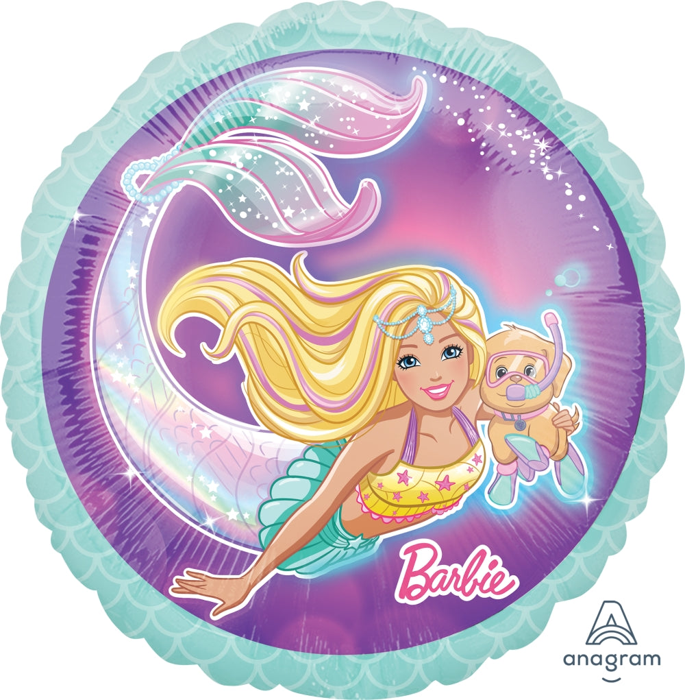 18" Mermaid Barbie Foil Balloon