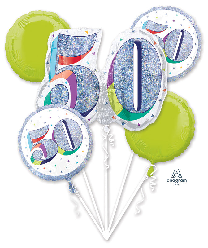 Bouquet Sparkles Number 50 Foil Balloon