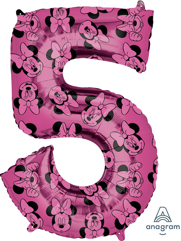 33" Minnie Mouse Forever Number 5 SuperShape Foil Balloon