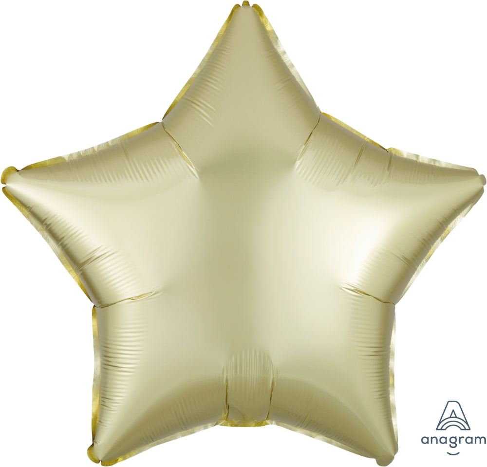 18" Satin Luxe Star Pastel Yellow Foil Balloon