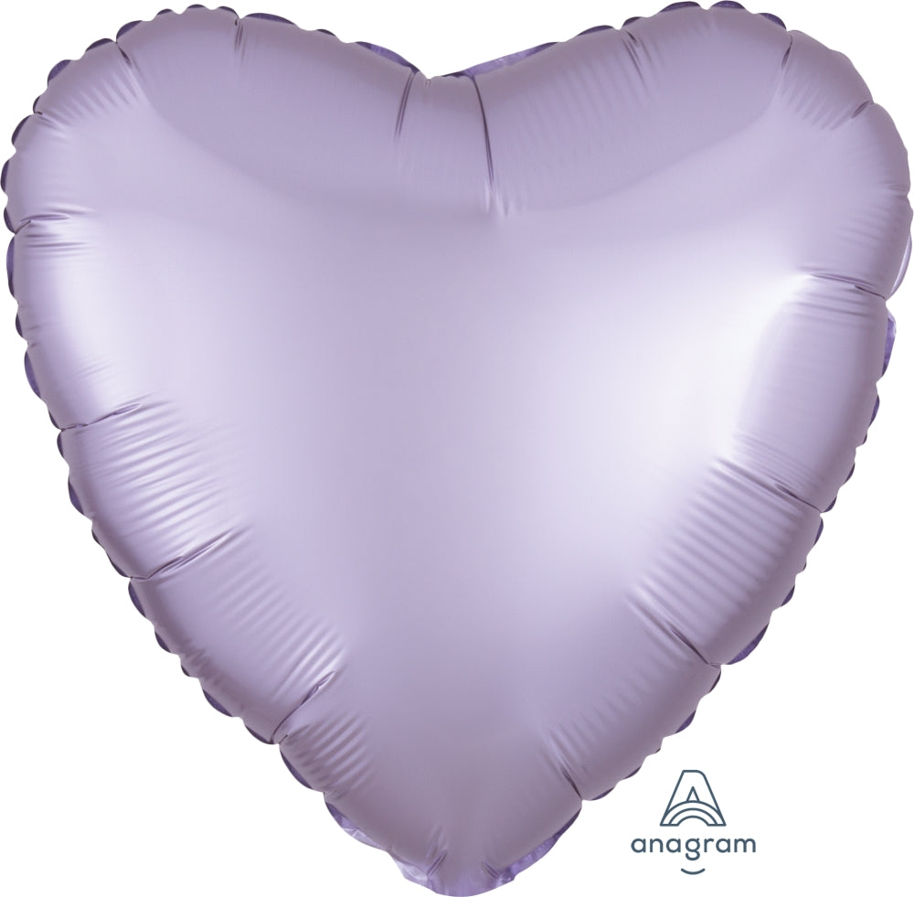 18" Satin Luxe Heart Pastel Lilac Foil Balloon