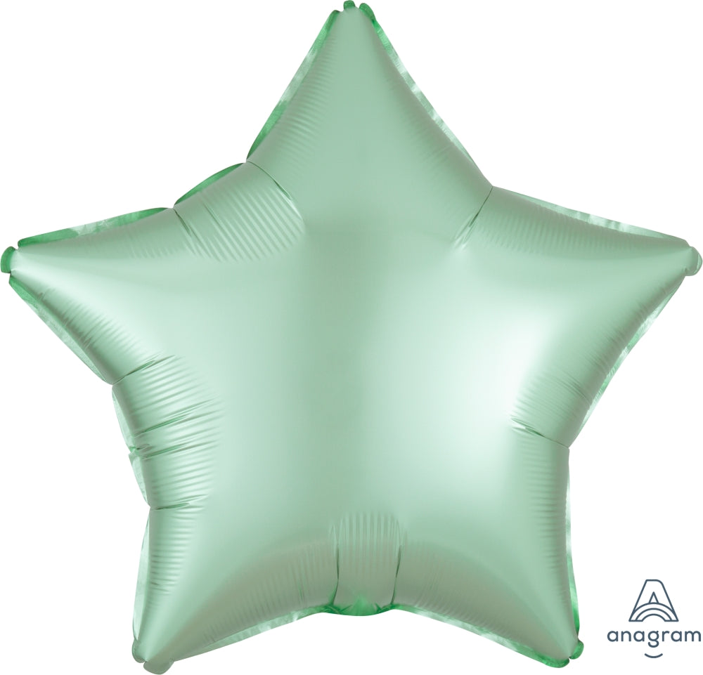 18" Satin Luxe Star Mint Green Foil Balloon