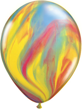 11" Traditional Rainbow Super Agate Latex Balloons