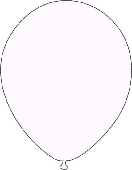12" Metallic White Decomex Latex Balloons (100 Per Bag)
