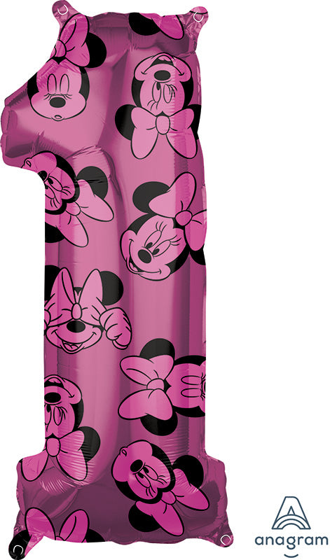 26" Minnie Mouse Forever Number 1 Mid-Size Foil Balloon