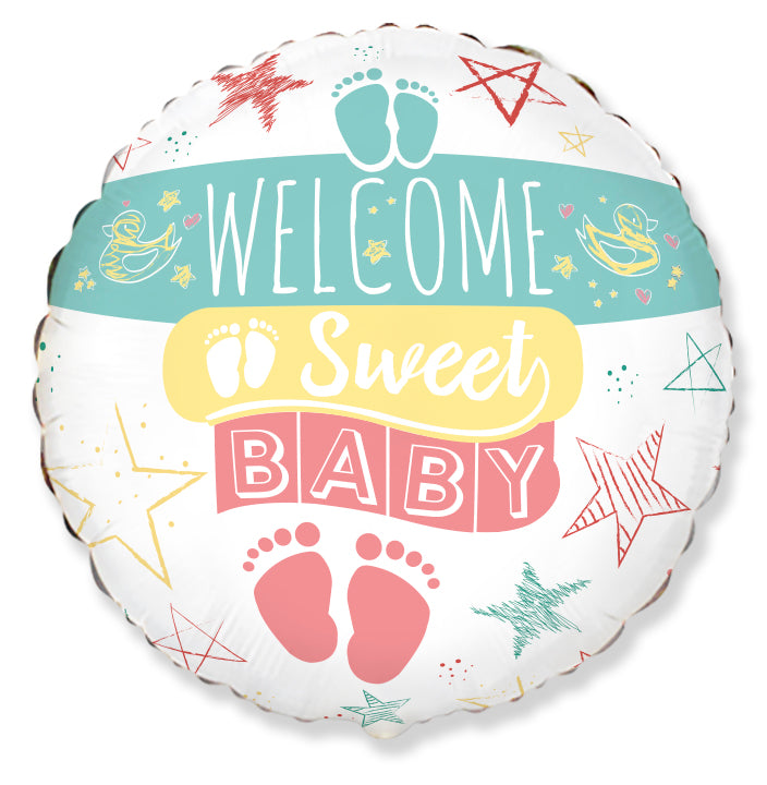 18" Welcome Sweet Baby Foil Balloon