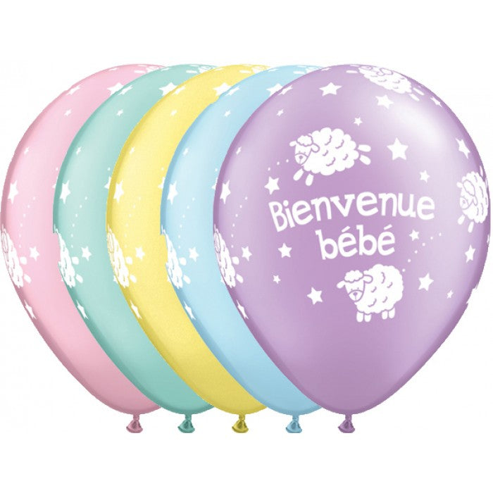 11 Bienvenue bébé – agneau assortiment perlé (50/sac) Latex Balloons
