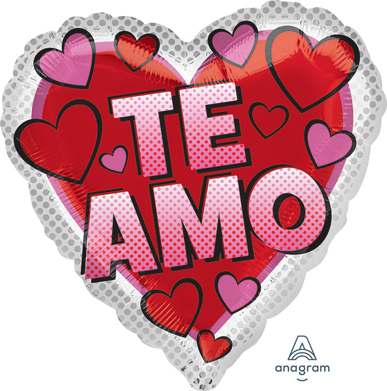 18" Te Amo Dots Foil Balloon (Spanish)